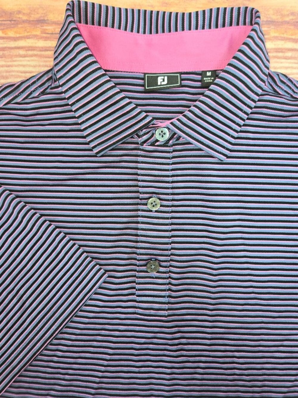 FootJoy Mens Purple Striped Polo Size Medium Texas Star Golf Course